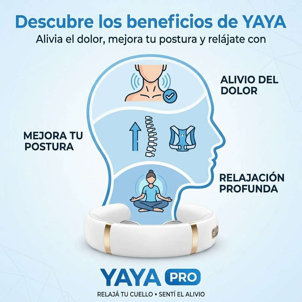 YAYA Pro – Masajeador Cervical | Chau Contracturas + Guia 30 Días Sin Estrés De REGALO🎁.